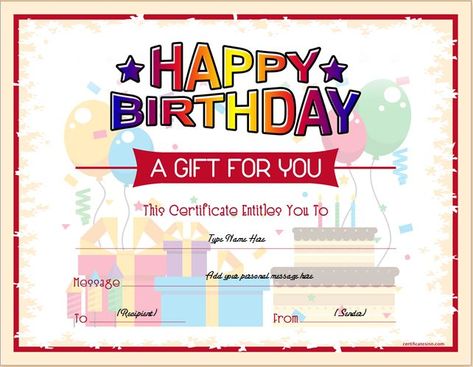 Birthday Gift Certificate Sample Templates for WORD | Professional Certificate Templates Birthday Gift Voucher Template, Birthday Gift Certificate Printable Free, Happy Birthday Certificate Printables, Happy Birthday Gift Certificate Template Printable Free, Birthday Coupon Template Free Printable, Birthday Certificate Printable Free, Gift Voucher Template Printable Free, Gift Certificate Template Printable Free, Birthday Voucher Template