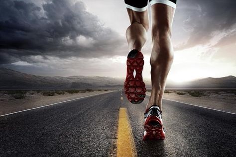 low angle view of male runners legs running down road wearing trainers Jogging Tips, Style Année 60, Foto Sport, Hip Problems, Long Distance Running, Endurance Training, Photographie Portrait Inspiration, Professional Shoes, Strengthening Exercises