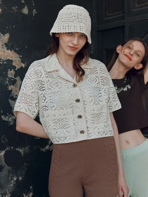 Discover great products at the best prices at Dealmoon. RAIVE Lace Half Sleeve Jacket. Price:$140.40 at WConcept Jacket Crochet, Natural Mood, Feminine Casual, Semi Cropped, Blouse Style, Crochet Design, Antique Design, Sleeve Jacket, The Festival