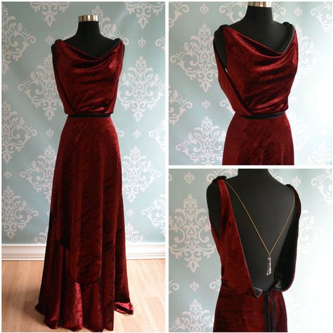 Red Gown Dress, Look Gatsby, Red Backless Dress, Velvet Wedding Dress, Sukienki Maksi, Red Dress Outfit Night, 1920 Art, Velvet Wedding, Evening Dress Long