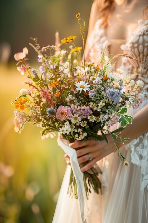 34 Wildflower Wedding Bouquets for Adding Nature to Your Day Nature, Wildflower Wedding Bouquets, Wildflower Wedding Theme, Wildflower Wedding Bouquet, Floristry Design, Wedding Boquet, Wedding Bouquets Pink, Wildflower Bouquet, June Wedding