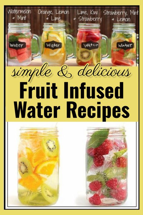 Fruit Infused Water Recipes - Simple and Delicious! Refreshing Infused Water Recipes, Flavored Fruit Water Recipes, Fused Water Recipes, Healthy Fruit Infused Water Recipes, Grape Infused Water, Infuse Water Recipes, Fruited Water Recipes, Sassy Water Recipe, Fruit Flavored Water Recipes