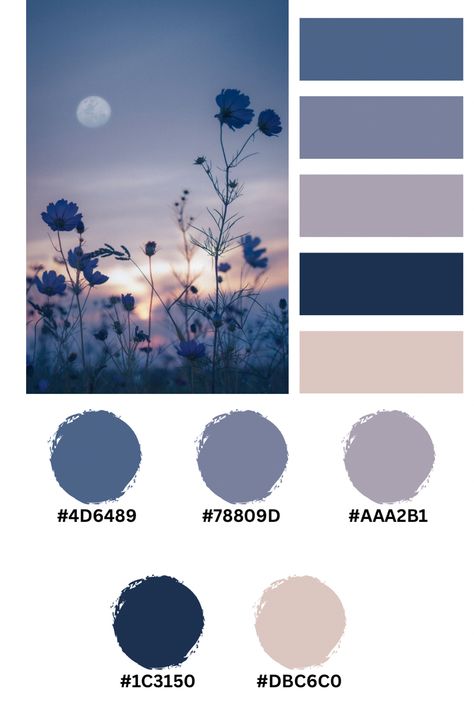 Color Palette Aesthetic Hex Code, Galaxy Color Palette Hex Codes, Purple Blue White Color Palette, Blue Hex Codes Aesthetic, Colors That Go Good With Navy Blue, Minimalist Color Palette With Hex Codes, Calm Color Palette Hex Codes, Aesthetic Colours Hex Codes, Indigo Pallete Color