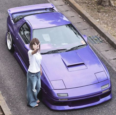 purple rx7 Jdm Girls, Cars Modified, Wallpaper Car, Car Dream, Mobil Drift, Classic Japanese Cars, Purple Car, Car Drawing, Cars Wallpaper