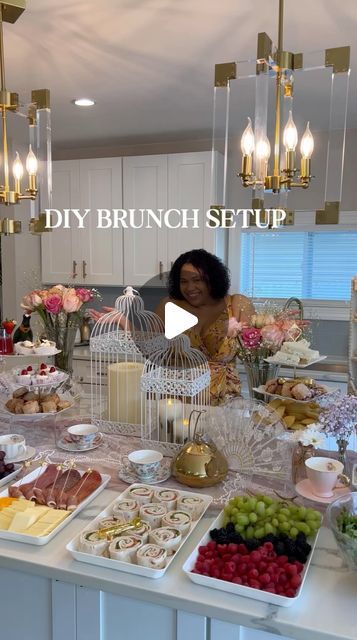 Esperanza Maldonado || Home Decor || DIY || Latina on Instagram: "Mother’s Day Brunch Set Up🌸 Comment “shop” below and I will DM you the links or Click the link in my bio to shop! 
.
.
.
#brunch #brunchtime  #amazon #amazonfinds #mothersday #mothers #mothersdaybrunch #hosting #hostess #host #kitchenisland #event #partyideas" Brunch Diy, Housewarming Party Food, Party Food Catering, Acrylic Risers, Brunch Catering, Diy Brunch, Mocktail Bar, Buffet Presentation, Brunch Table Setting