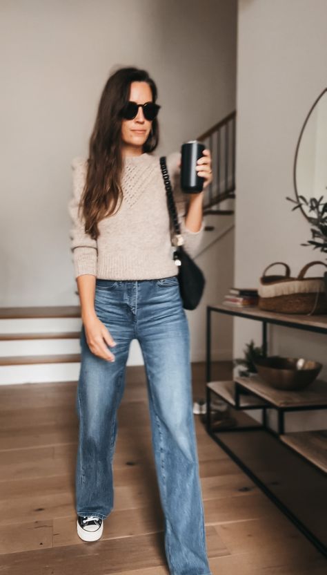 Polished Mom Outfits, Fashion For 39 Year Old Women, Loose Fit Jeans Women Casual Outfits, Jeans Tennis Shoes Outfit Winter, Anthropologie Outfits Fall 2023, Casual Supper Outfit, Company Offsite Outfit, Everyday Fashion For Women, Everyday Outfits For Women In Their 30s