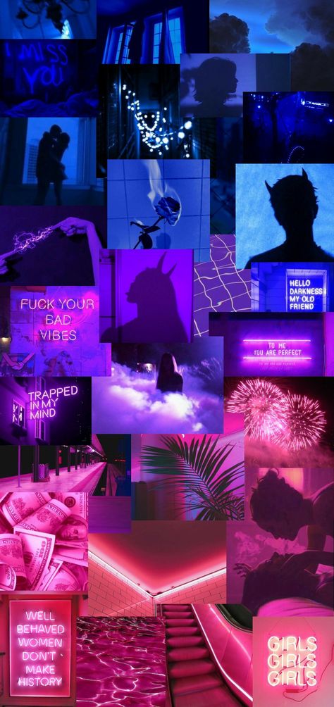 Pink And Purple Neon Aesthetic, Purple Neon Aesthetic, Wallpaper Bi, Bi Aesthetic, Purple Neon, Pretty Wallpaper, Backgrounds Phone, Dark Purple Aesthetic, Pink Collection