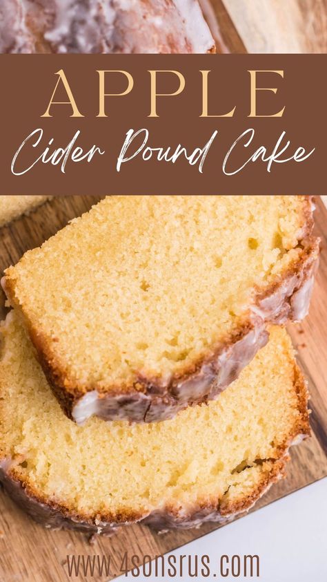 Brioche, Apple Cider Pound Cake, Apple Cider Desserts, Recipe Using Apple Cider, Fall Apple Cider, Pound Cake Recipes Easy, Apple Cider Recipe, Cider Recipe, Autumn Recipes