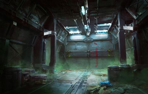 ArtStation - horror sci fi corridors, Peter Rossa Sci Fi Horror Concept Art, Jail Concept Art, Mothership Rpg, Sci Fi Lab, Horror Sci Fi, Space Horror, Dark Heresy, Scifi Horror, Spaceship Interior