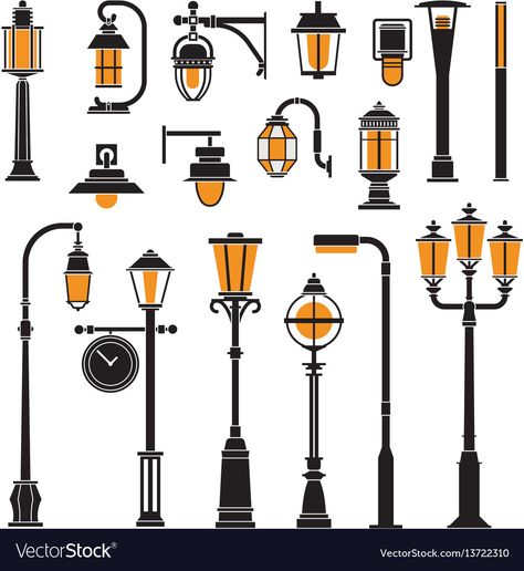 Street Lamp Post, Fonts Handwriting, Colorful Borders Design, Lamp Posts, Art Therapy Projects, City Silhouette, Line Art Vector, Black And White Art Drawing, Drawing Exercises
