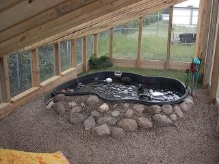 Greenhouse Duck Coop, A Frame Duck Coop, Duck Bedding Ideas, Easy Clean Duck Pond, Duck Enclosure Ideas With Pond, Duck Area Ideas, Diy Duck Feeder, Duck Setup, Small Duck Pond