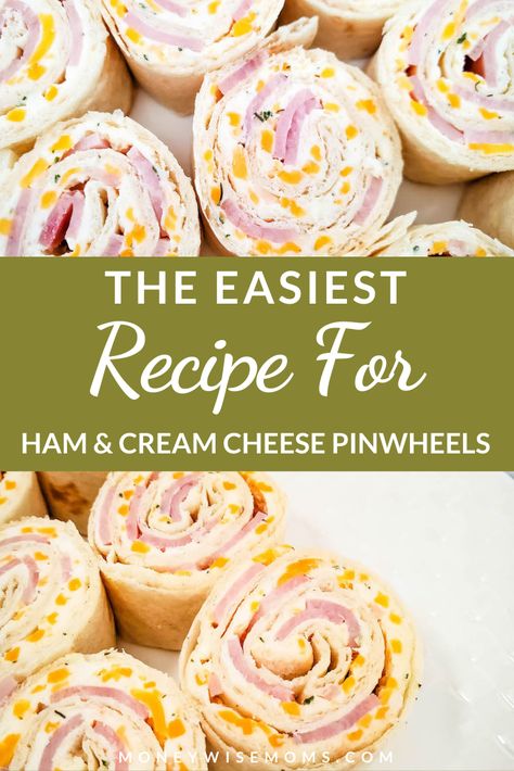 These delicious ham and cream cheese pinwheels are a tasty ham pinwheel appetizer that everyone can enjoy. Try out this easy appetizer or lunch recipe today! Essen, Ham And Cream Cheese Pinwheels, Ham And Cheese Roll Ups, Pinwheel Sandwiches, Ham And Cheese Pinwheels, Cream Cheese Pinwheels, Cheese Pinwheels, Pinwheel Appetizers, Lake Food Ideas Summer