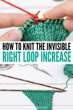 Diy Stitch, Knitting Increase, Knitting 101, Intermediate Knitting Patterns, Advanced Knitting, Knitting Hacks, Knitting Help, Knitting Stitches Tutorial, Knitting Basics