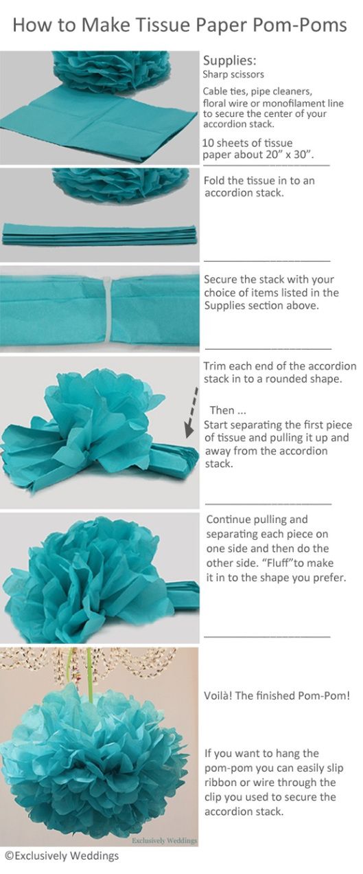 instructions for how to make tissue paper flowers