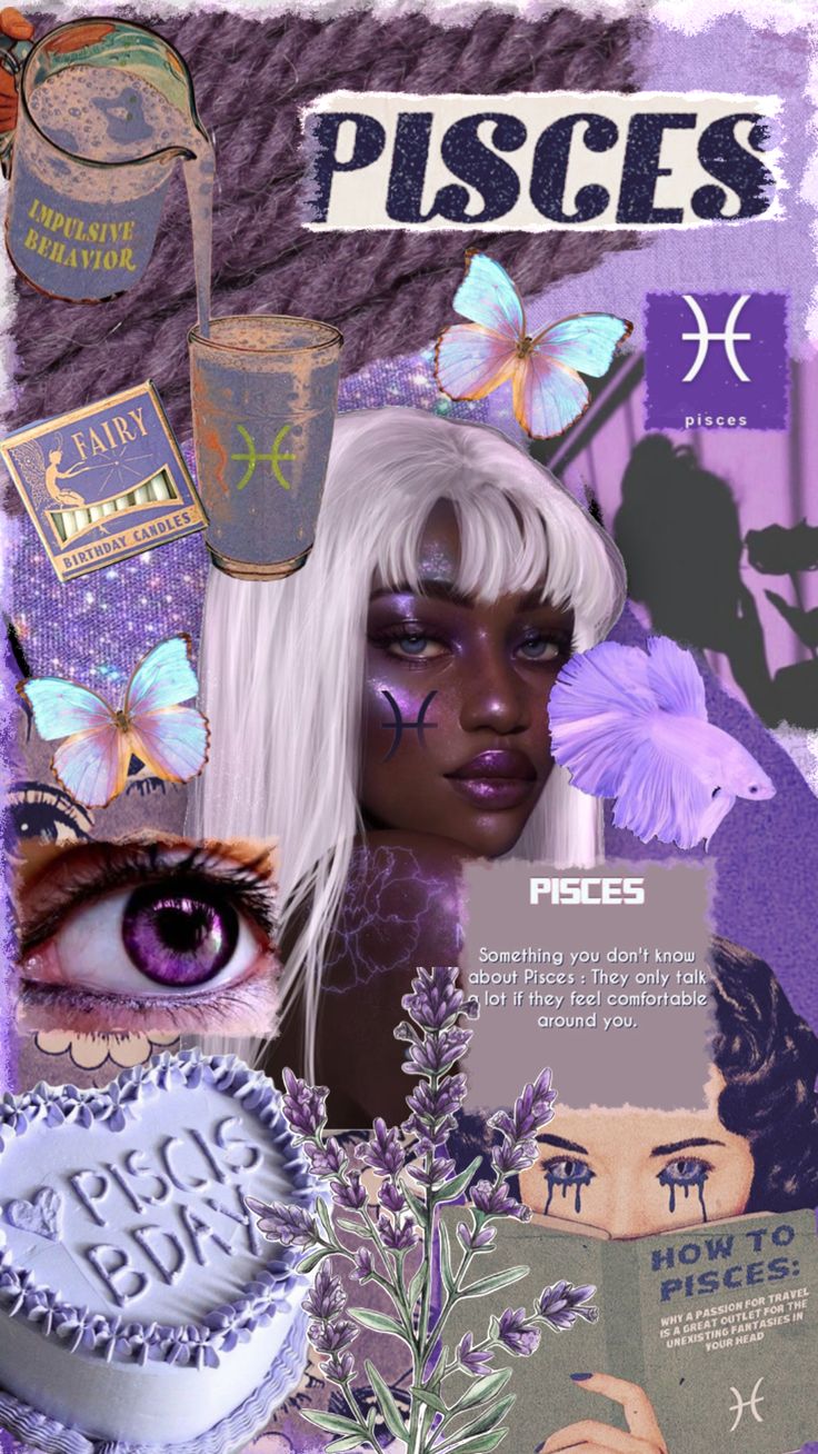 a collage of pictures with different things in them and the words pisces