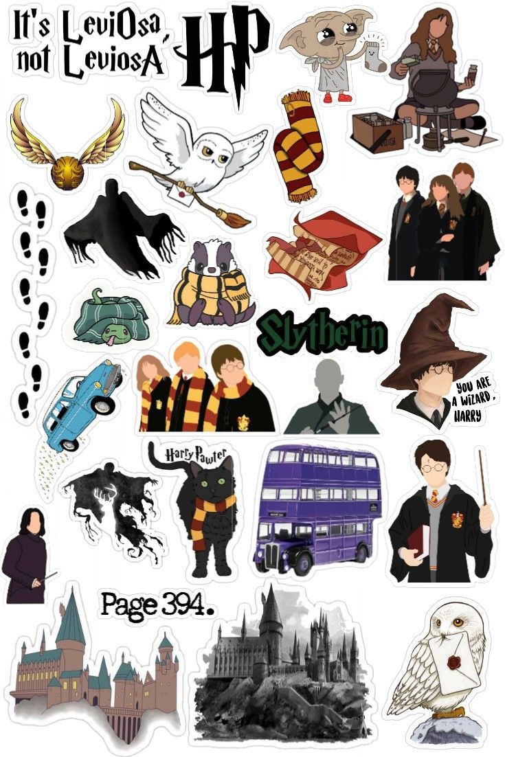 harry potter stickers are shown in this image