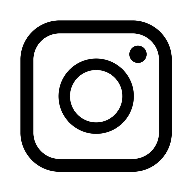 the instagram logo is black and white, with an oval at the center in the middle