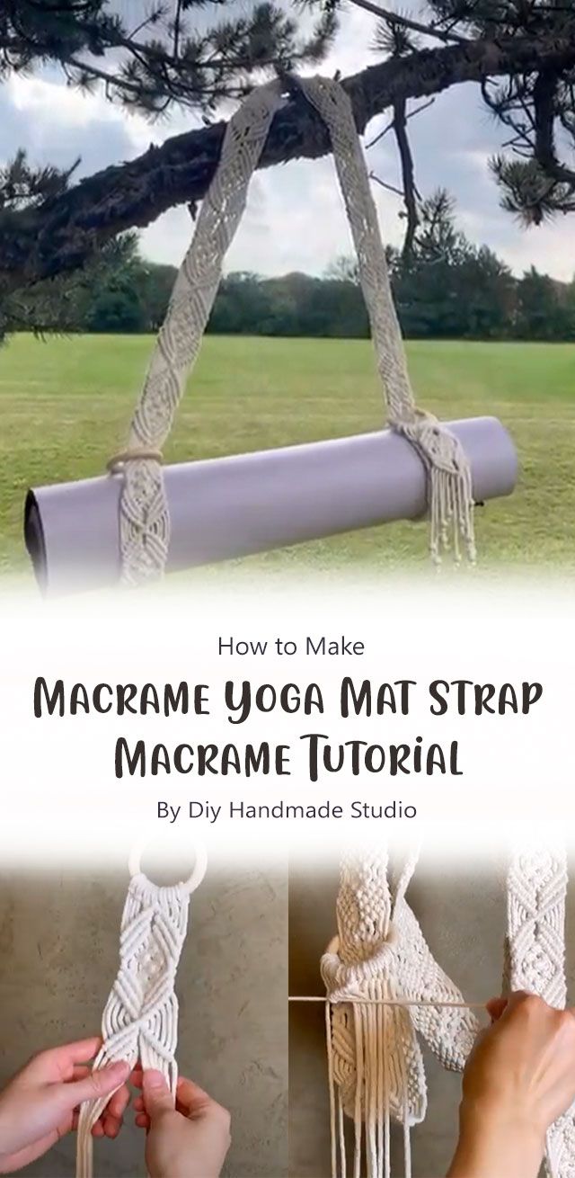 the instructions for how to make macrame yoga mat strap