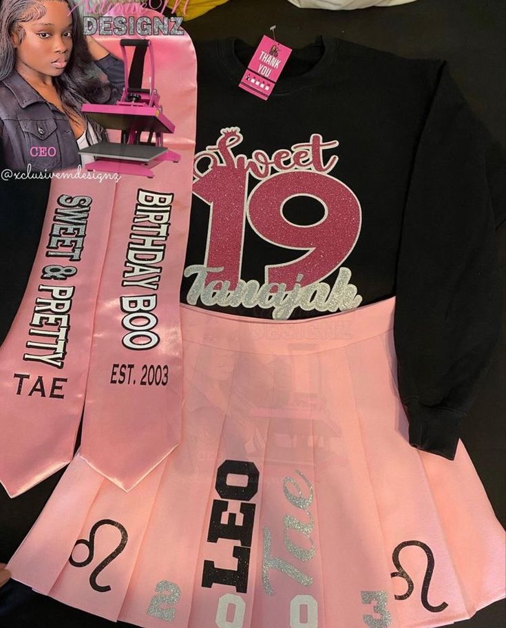 Sweet 13 Birthday Shirts, Sweater And Skirt Birthday Outfit, Sweet 16 Matching Outfits, Custom Birthday Shirts Baddie, Sweet 16 Clothes Outfits, 13 Birthday Outfit Ideas Purple, Sweet 16 Skirt Outfits, Sweet 16 Outfit Ideas Party, Birthday 2023 Outfit