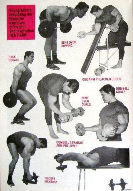 an old poster shows the different types of dumbbells and their uses in bodybuilding