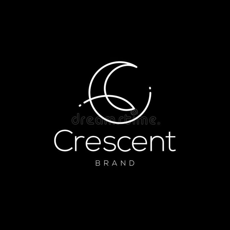 the logo for crescent brand on black background royalty illustration