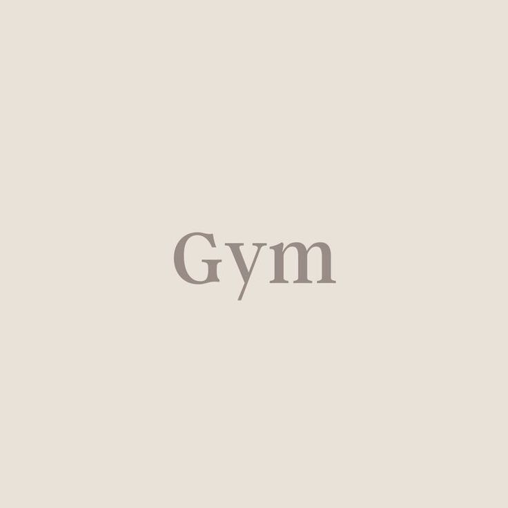 the word gym written in grey on a white background