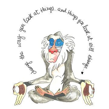 a drawing of a monkey sitting in the middle of a yoga pose with his eyes closed