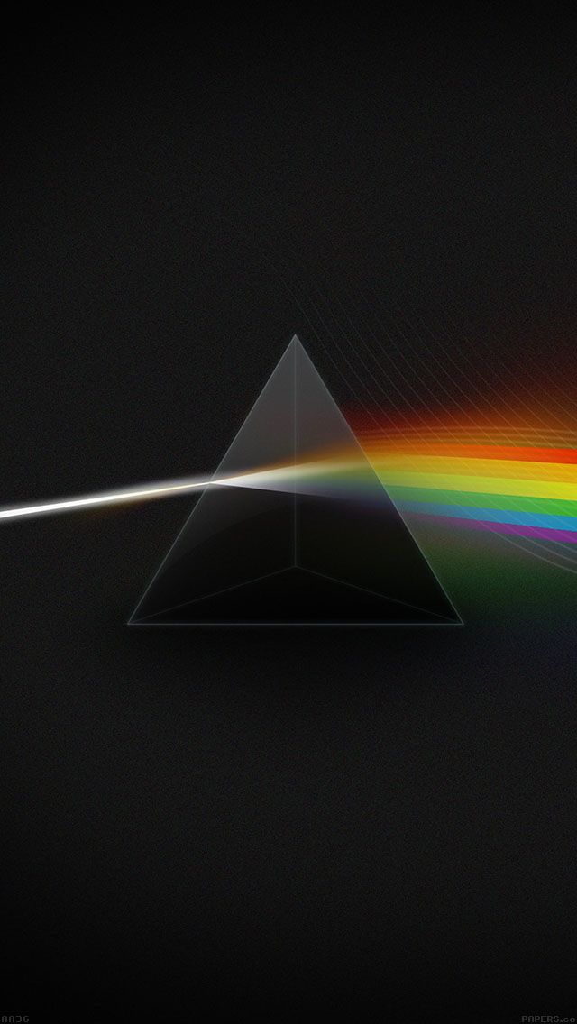 the dark side of the moon is shown with a rainbow light coming out of it