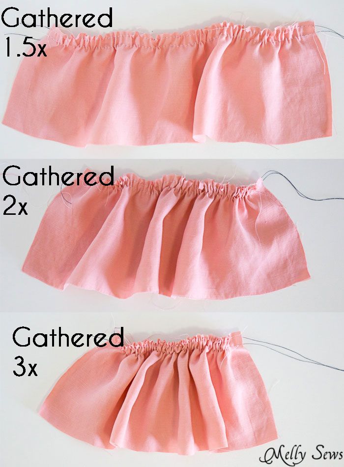 Ruffle Gathering Ratios - How to Add a Ruffle to a Garment - DIY Sewing Tutorial by Melly Sews Ruffle Tutorial Sewing, How To Add A Ruffle Hem, Sewing Ruffle Sleeves, How To Add Ruffles To A Dress, Sewing Ruffles Easy, How To Sew Frills, How To Ruffle Fabric, Add Ruffles To Shirt Diy, How To Sew Top