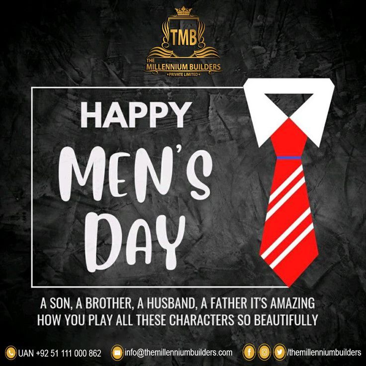 a man's tie with the words happy men's day on it