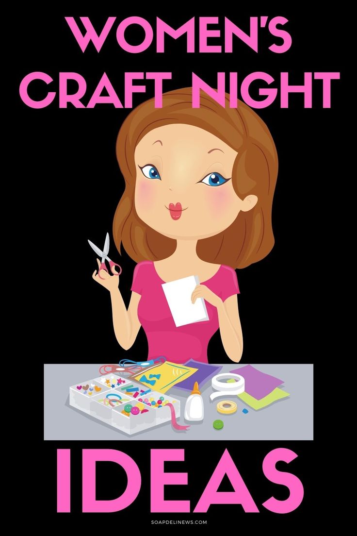 a woman holding scissors and cutting paper with the words women's craft night ideas