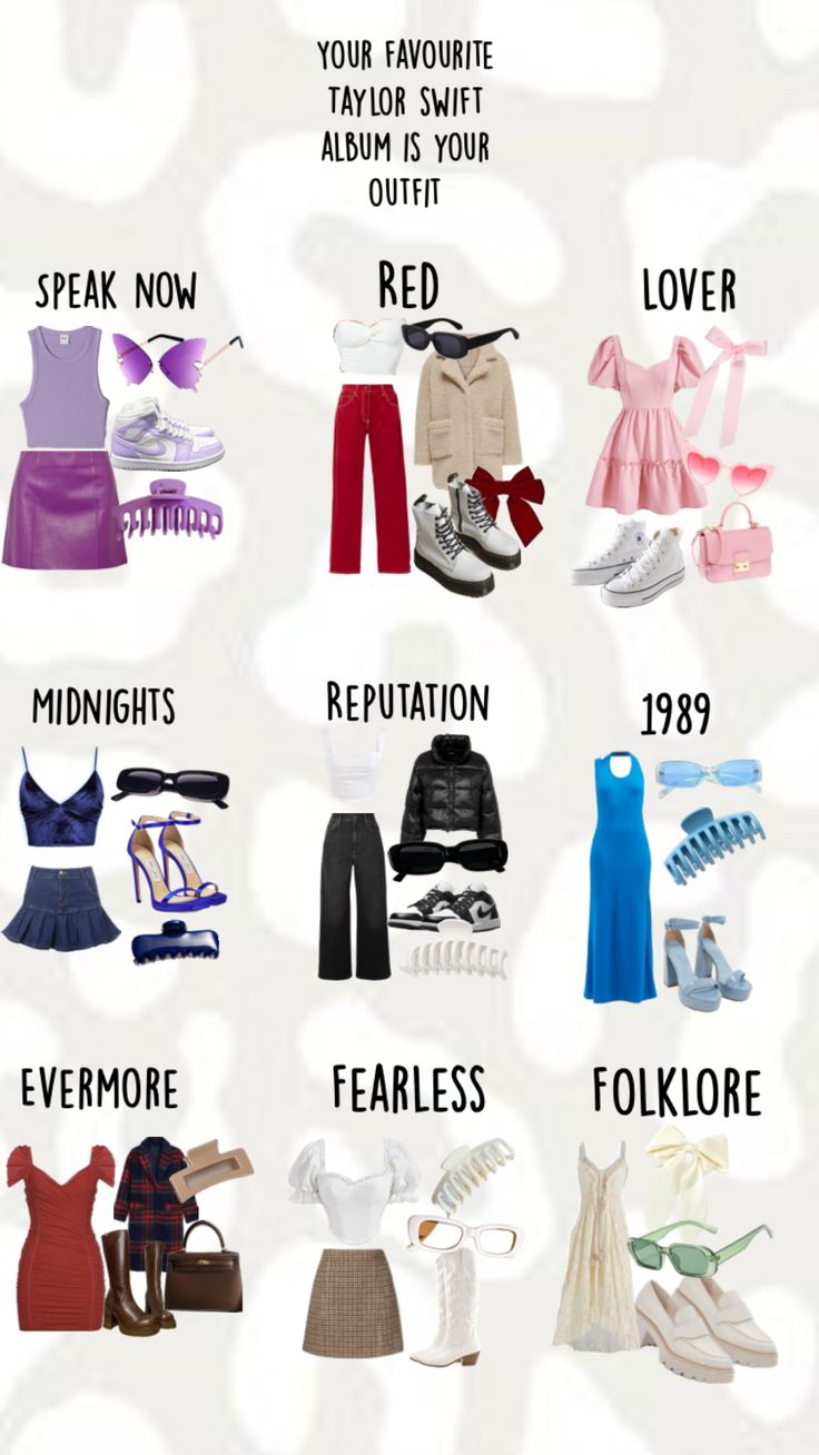 an info sheet with different types of clothes and shoes