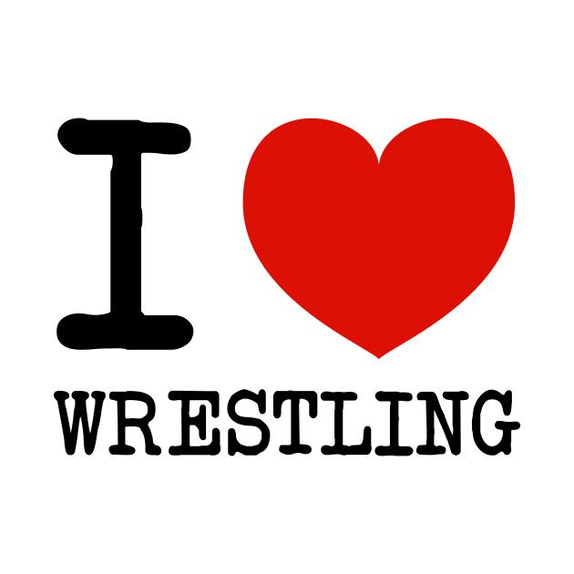 i love wrestling sticker on a white background with the word'i heart wrestling '
