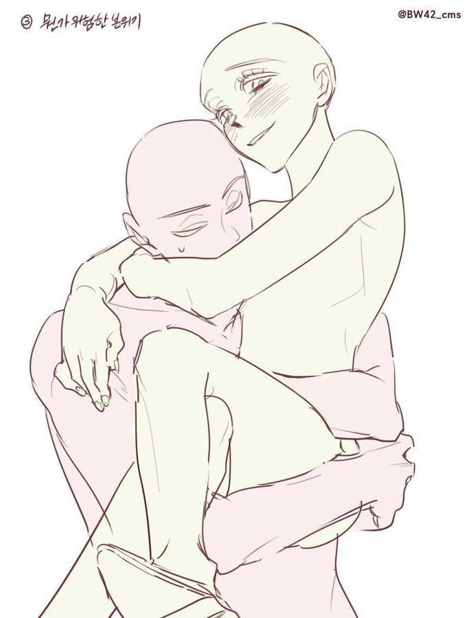 a drawing of two people hugging each other