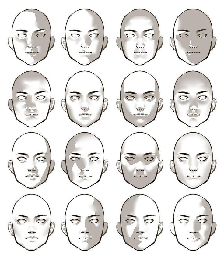 an image of various facial expressions on a man's face, including the eyes and head
