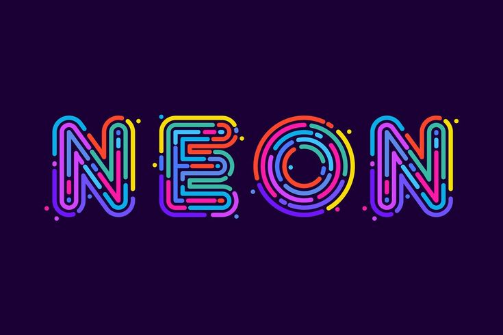 neon text that says neon on it in the shape of an o's and o's