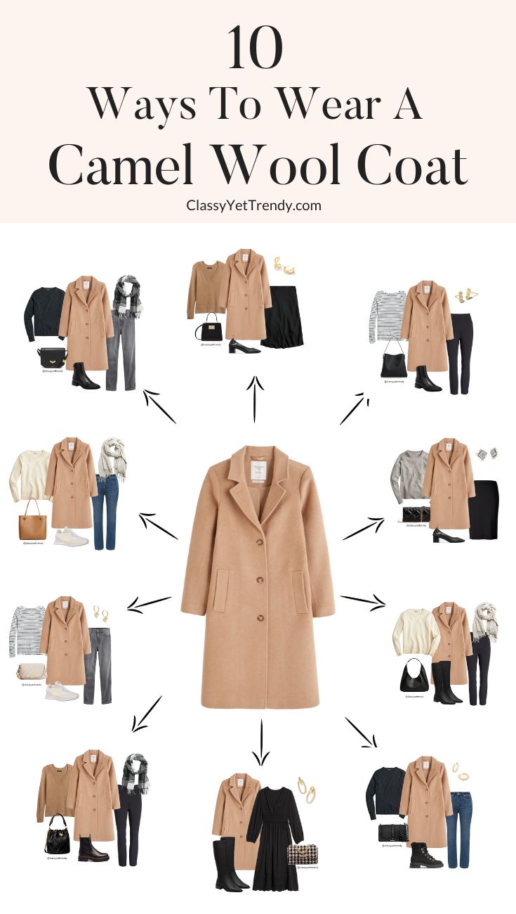 Camel Coat Outfit Winter Style, Scarf Wearing Styles, Camel Wool Coat, Home Wear Women Pajamas, 10 Ways To Wear, Winter Coat Outfits, Home Wear Women Casual, Home Wear Women, Casual Chic Outfits