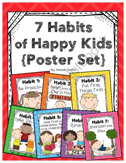 the 7 habitts of happy kids poster set