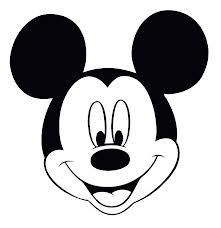 mickey mouse face with black and white outline, hd png - mickey mouse clipart