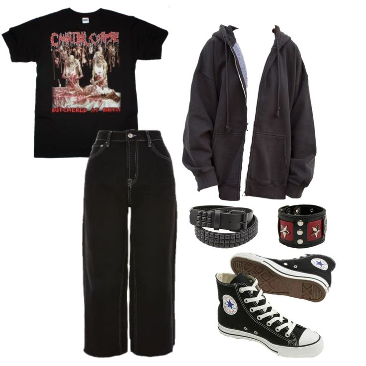 Metal Tee Outfit, Metalhead Clothes Man, Grunge Metal Outfit, Grunge Ideas Diy, Rock Outfits For Men, Metalhead Dress, My Metal Outfits, Black Metal Aesthetic Outfit, Punk Style Outfits Grunge