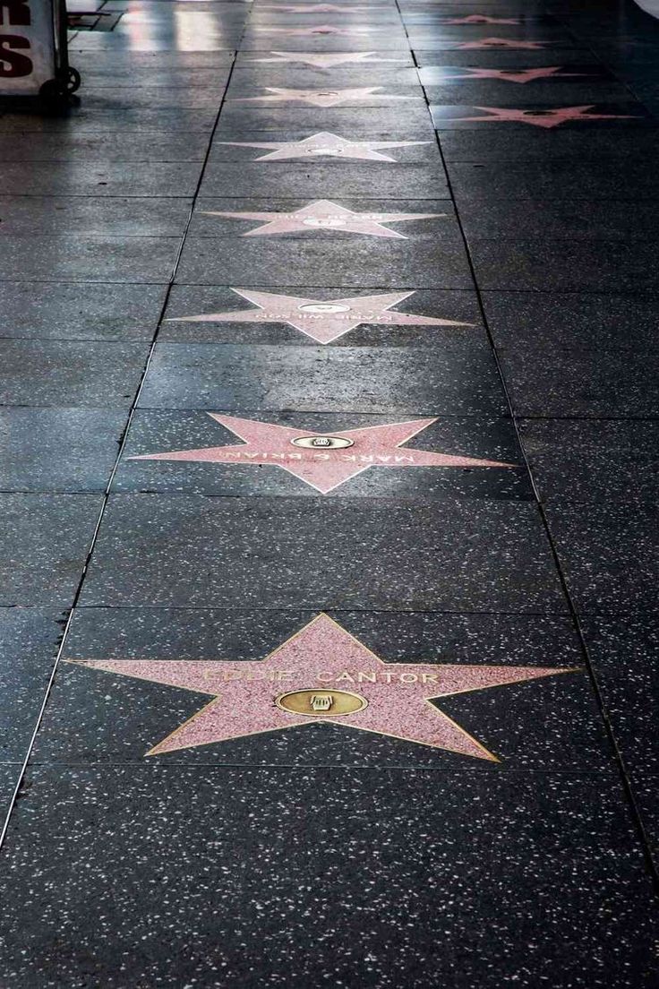 the walk of fame stars are lined up on the sidewalk in front of an airport