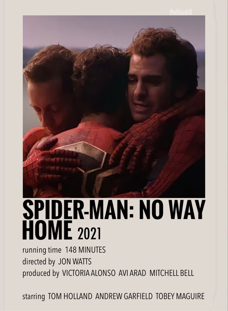 the poster for spider - man - no - way shows two men hugging each other