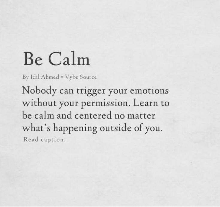 a piece of paper with the words be calm written in black and white on it