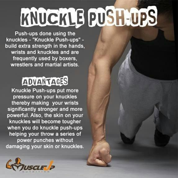 an ad for knuckle push ups with the caption above it