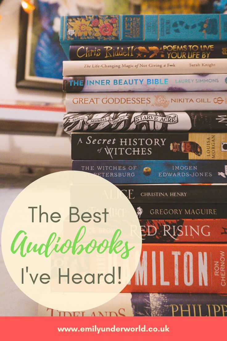 books stacked on top of each other with the words best audiobooks i've heard