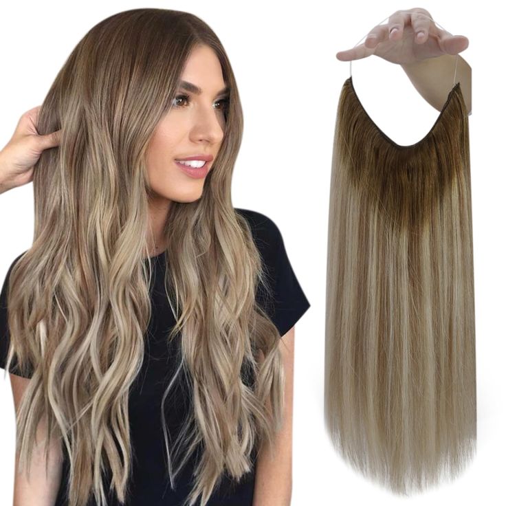 PRICES MAY VARY. Our wire hair extensions are crafted from 100% human hair, offering the versatility to style them for any occasion. Whether it's a casual day out or a special event, our extensions allow you to transform your look effortlessly. We understand the importance of comfort and security. Our hair extensions feature a 7-layered weft to prevent shedding and maintain softness. The upgraded elastic wire and detachable clips ensure a secure fit without discomfort. You can even remove the cl Balayage, Brown To Ash Brown, One Piece Hair, Invisible Hair Extensions, Wire Hair Extensions, One Piece Hair Extensions, Brown And Blonde, Beauty Transformation, Balayage Brown