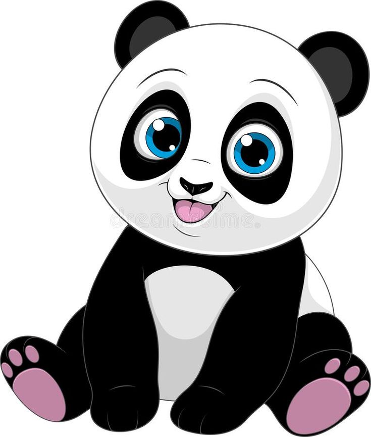 a cute panda bear sitting on the ground with big blue eyes and black paws, looking up