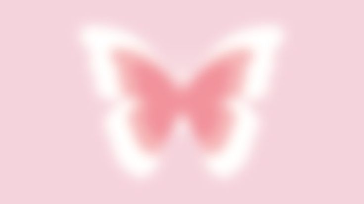 a pink background with a butterfly on the top and bottom half of it's wings