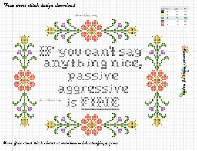 a cross stitch pattern with the words, you can't say anything else passive