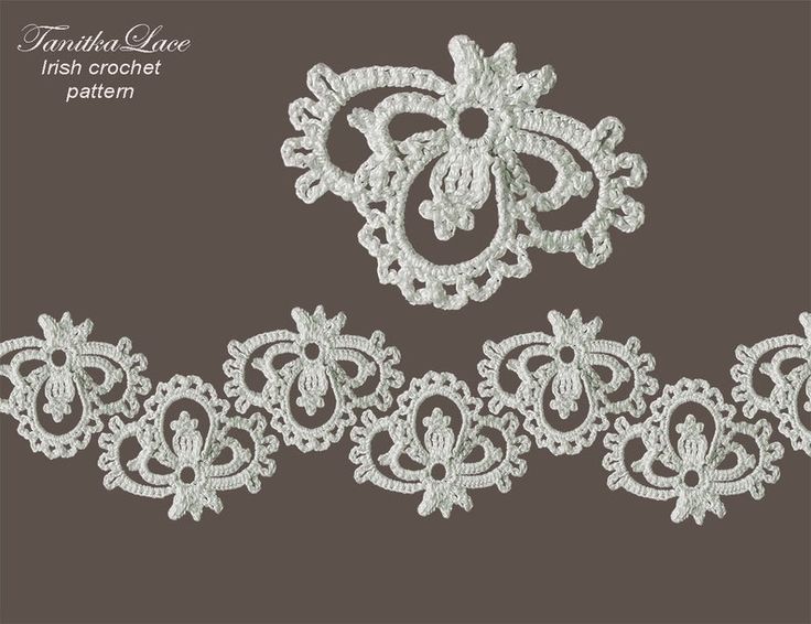 two white lace trims with an ornate design